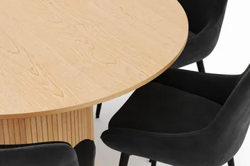 Kopparbo Rund Spisegruppe 130-150 cm 6 Alsarp Spisestoler - Naturell - Møbler - Bord - Spisegruppe