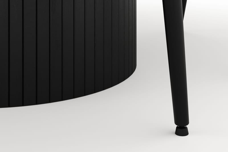 Kopparbo Rund Spisegruppe 130 cm 4 Alsarp Spisestoler - Svart - Møbler - Bord - Spisegruppe