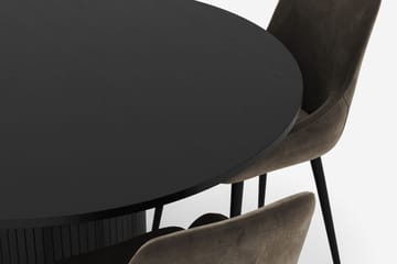 Kopparbo Rund Spisegruppe 130 cm 4 Alsarp Spisestoler - Svart - Møbler - Bord - Spisegruppe