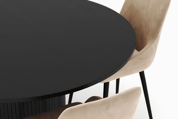 Kopparbo Rund Spisegruppe 130 cm 4 Alsarp Spisestoler - Svart - Møbler - Bord - Spisegruppe