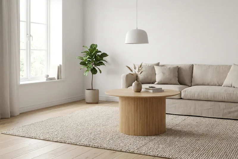 Kopparbo rundt sofabord 85 cm med tynn bordplate - Eik - Møbler - Bord - Sofabord & salongbord