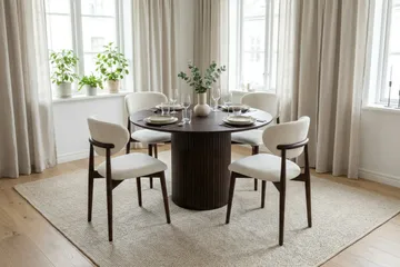 Kopparbo rundt spisebord 110 cm finér - Røkt eik - Møbler - Bord - Spisebord & kjøkkenbord