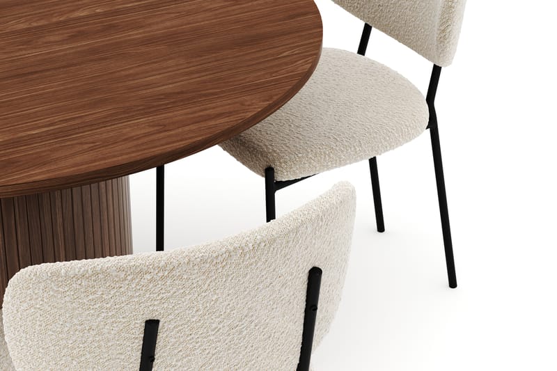 Kopparbo Rundt Spisebord 120 cm med 4 Gemmiano Stoler - Mørkebrun - Møbler - Bord - Spisegruppe
