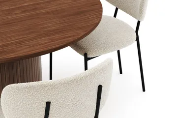 Kopparbo Rundt Spisebord 120 cm med 4 Gemmiano Stoler - Mørkebrun - Møbler - Bord - Spisegruppe