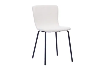 Kopparbo Rundt Spisebord 120 cm med 4 Katy Spisestoler - Mørkebrun / Hvit Bouclé / Metallben Svart - Møbler - Bord - Spisegruppe