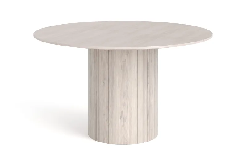 Kopparbo rundt spisebord 130 cm finér, Hvitlasert