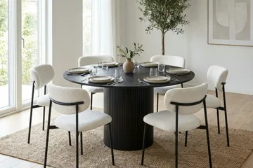 Kopparbo rundt spisebord 130 cm finér - Svart - Møbler - Bord - Spisebord & kjøkkenbord
