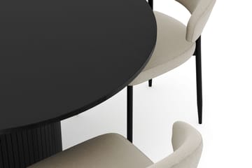 Kopparbo Rundt Spisebord 130 cm med 4 Sawako Stoler - Svart - Møbler - Bord - Spisegruppe