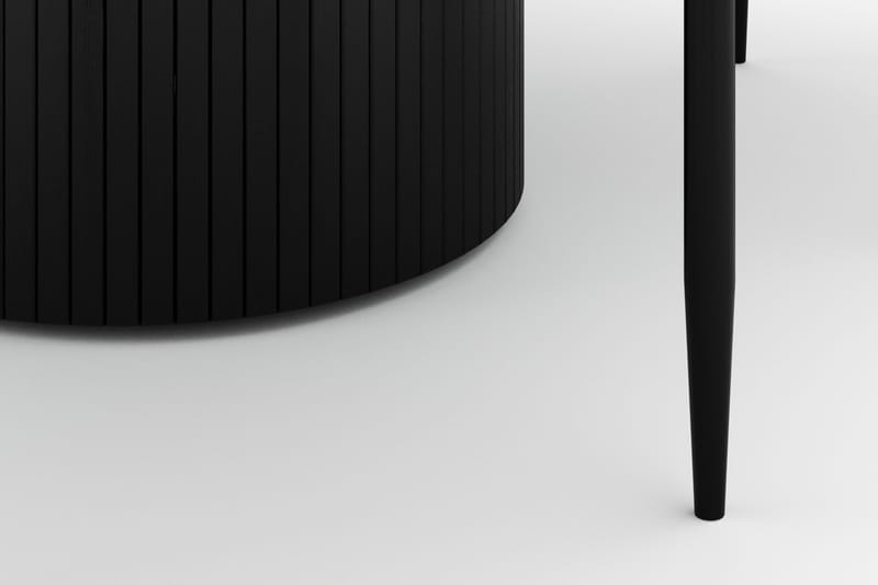 Kopparbo Rundt Spisebord 130 cm med 4 Sawako Stoler - Svart - Møbler - Bord - Spisegruppe
