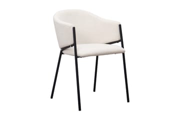 Kopparbo Rundt Spisebord 130 cm med 6 Filip Spisestoler - Svart tre / Hvit Bouclé - Møbler - Bord - Spisegruppe
