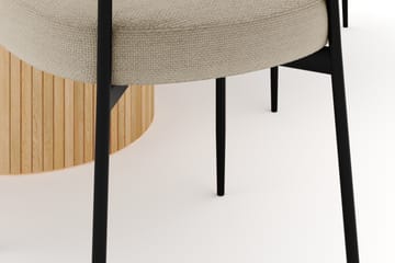 Kopparbo Rundt Spisebord 130 cm Uttrekkbart med 4 Sawako Stoler - Hvit - Møbler - Bord - Spisegruppe