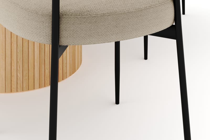 Kopparbo Rundt Spisebord 130 cm Uttrekkbart med 4 Sawako Stoler - Hvit - Møbler - Bord - Spisegruppe