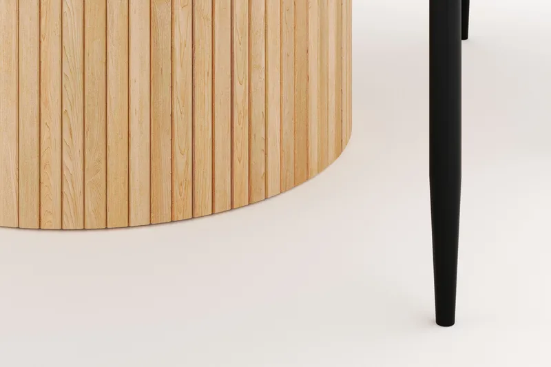 Kopparbo Rundt Spisebord 130 cm Uttrekkbart med 4 Sawako Stoler - Hvit - Møbler - Bord - Spisegruppe