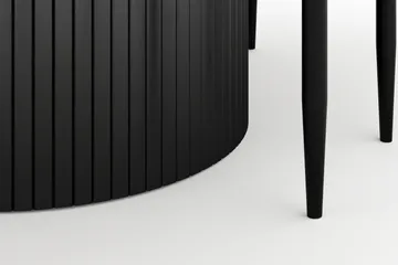 Kopparbo Rundt Spisebord 130 cm Uttrekkbart med 4 Sawako Stoler - Svart - Møbler - Bord - Spisegruppe