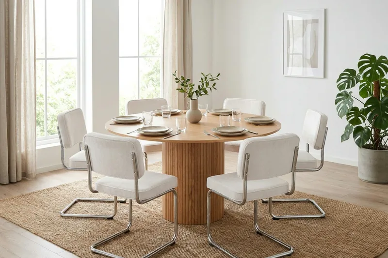 Kopparbo rundt spisebord 150 cm finér - Eik - Møbler - Bord - Spisebord & kjøkkenbord