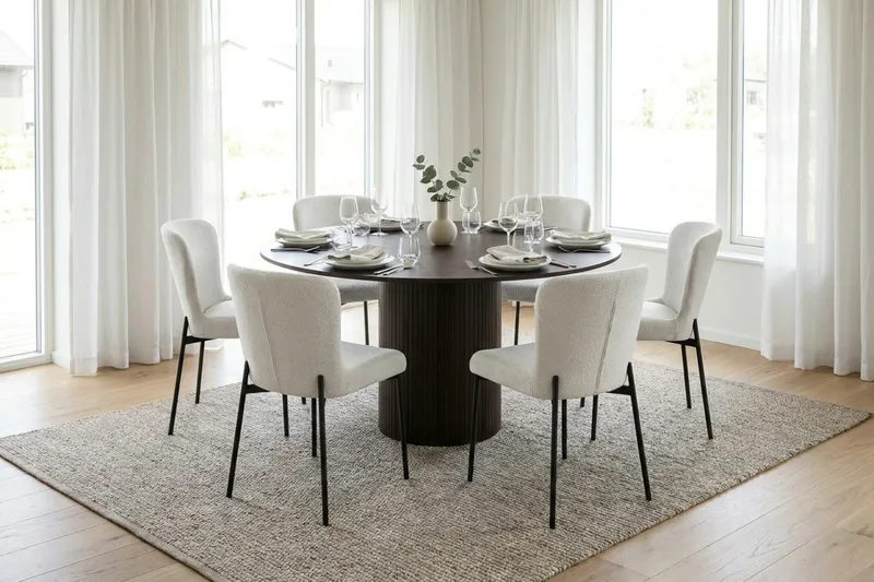 Kopparbo rundt spisebord 150 cm finér - Røkt eik - Møbler - Bord - Spisebord & kjøkkenbord