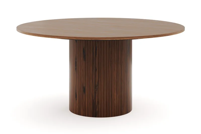 Kopparbo Rundt Spisebord 150 cm med 6 Winston Spisestoler - Valnøtt - Møbler - Bord - Spisegruppe