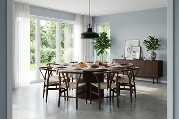Kopparbo rundt spisebord 180 cm finér - Valnøtt - Møbler - Bord - Spisebord & kjøkkenbord