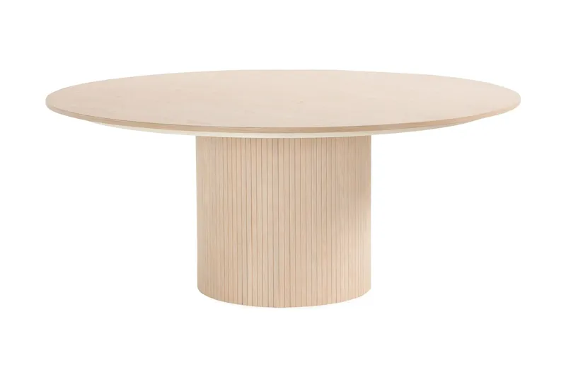 Kopparbo rundt spisebord 180 cm hvitlasert med 6 Reciclar spisestoler - Møbler - Bord - Spisegruppe