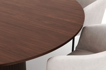 Kopparbo Rundt Spisebord 180 cm med 6 Berit Stoler - Valnøtt - Møbler - Bord - Spisegruppe