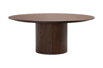 Kopparbo Rundt Spisebord 180 cm med 8 Filip Spisestoler - Valnøtt / Hvit Bouclé - Møbler - Bord - Spisegruppe