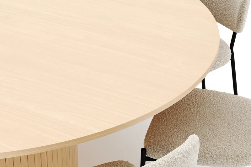 Kopparbo Rundt Spisebord 180 cm med 8 Gemmiano Stoler - Hvitlasert - Møbler - Bord - Spisegruppe