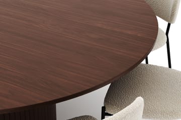 Kopparbo Rundt Spisebord 180 cm med 8 Gemmiano Stoler - Valnøtt - Møbler - Bord - Spisegruppe