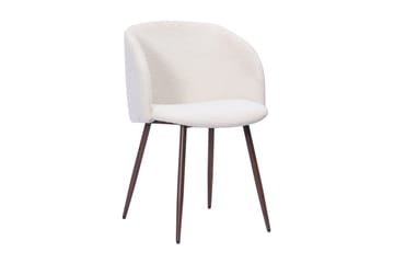 Kopparbo Rundt Spisebord 180 cm med 8 Greya Spisestoler med armlener - Valnøtt / Hvit Bouclé / Metallben Valnøtt - Møbler - Bord - Spisegruppe