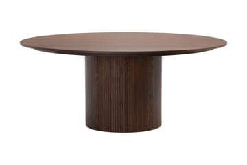Kopparbo Rundt Spisebord 180 cm med 8 Katy Spisestoler - Valnøtt / Greige Bouclé / Metallben Svart - Møbler - Bord - Spisegruppe