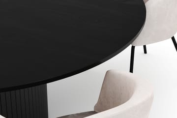 Kopparbo Rundt Stort Spisebord 180 cm med 4 Berit Stoler - Svart - Møbler - Bord - Spisegruppe