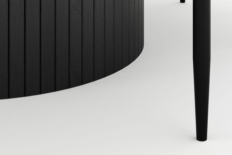 Kopparbo Rundt Stort Spisebord 180 cm med 4 Sawako Stoler - Svart - Møbler - Bord - Spisegruppe