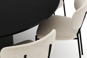 Kopparbo Rundt Stort Spisebord 180 cm med 8 Gemmiano Stoler - Svart - Møbler - Bord - Spisegruppe