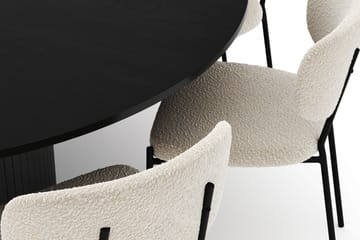 Kopparbo Rundt Stort Spisebord 180 cm med 8 Gemmiano Stoler - Svart - Møbler - Bord - Spisegruppe