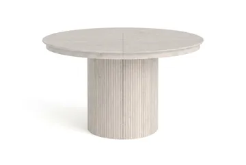 Kopparbo rundt uttrekkbart spisebord 120–220 cm finér - Hvitlasert - Møbler - Bord - Spisebord & kjøkkenbord