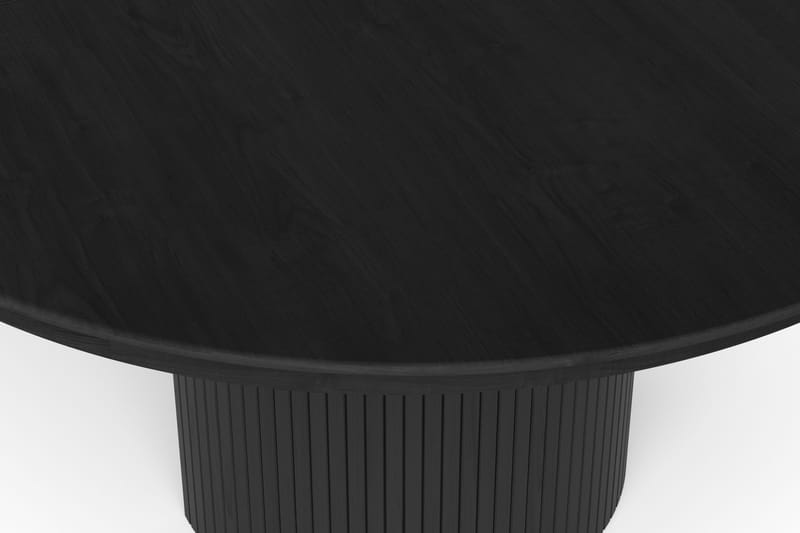 Kopparbo rundt uttrekkbart spisebord 140–240 cm finér - Svart - Møbler - Bord - Spisebord & kjøkkenbord