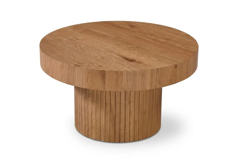Kopparbo sofabord rundt 85 cm tykk bordplate, Eik