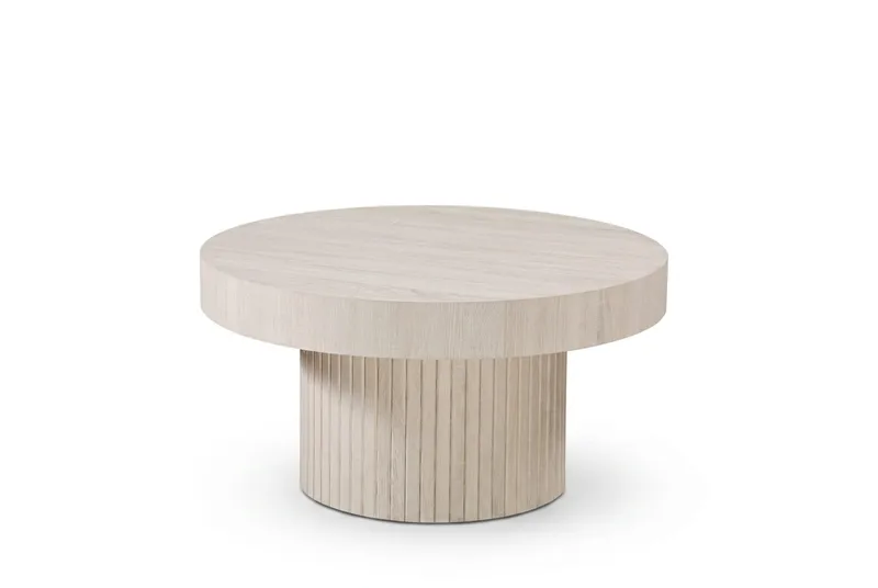 Kopparbo sofabord rundt 85 cm tykk bordplate - Hvitlasert - Møbler - Bord - Sofabord & salongbord