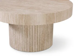Kopparbo sofabord rundt 85 cm tykk bordplate - Travertin - Møbler - Bord - Sofabord & salongbord