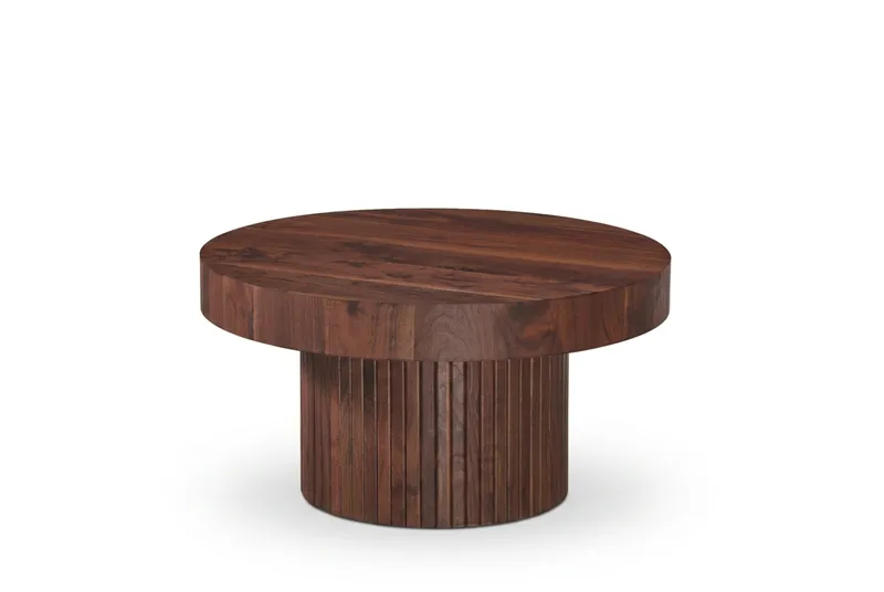Kopparbo sofabord rundt 85 cm tykk bordplate - Valnøtt - Møbler - Bord - Sofabord & salongbord