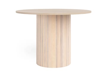 Kopparbo Spisebord 106 cm med 4 Katy Spisestoler - Hvit / Greige Bouclé / Metallben Svart - Møbler - Bord - Spisegruppe