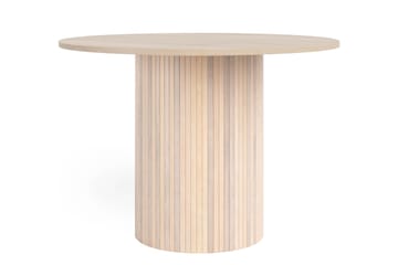 Kopparbo Spisebord 106 cm med 4 Lucy Spisestoler - Hvit / Greige Bouclé / Metallben Svart - Møbler - Bord - Spisegruppe