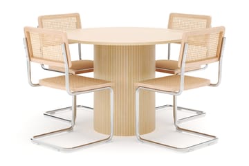 Kopparbo Spisebord 106 cm med 4 stk Build Matstkolar - Hvit - Møbler - Bord - Spisegruppe