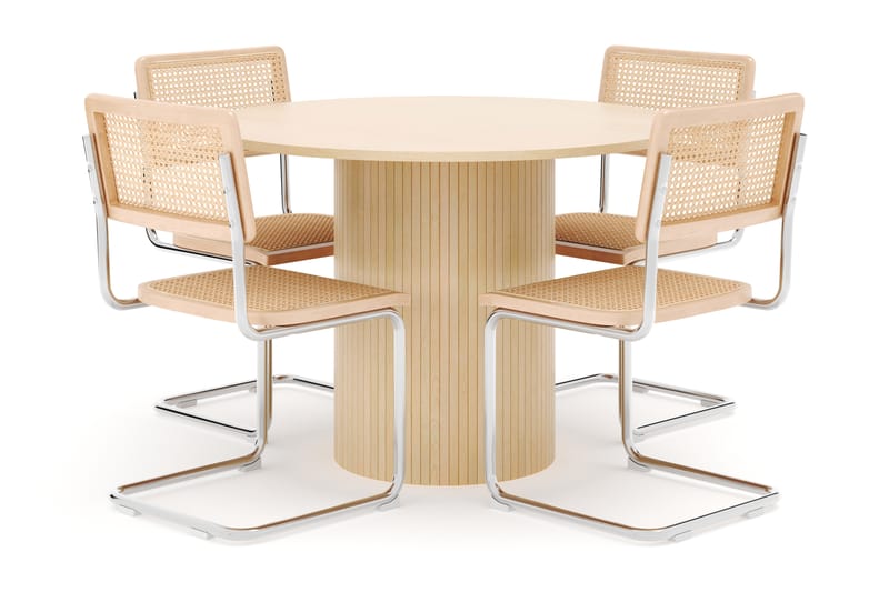 Kopparbo Spisebord 106 cm med 4 stk Build Matstkolar - Hvit - Møbler - Bord - Spisegruppe