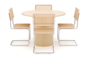 Kopparbo Spisebord 106 cm med 4 stk Build Matstkolar - Hvit - Møbler - Bord - Spisegruppe