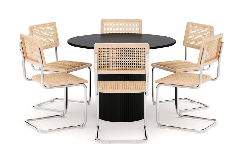 Kopparbo Spisebord 106 cm med 6 stk Build Matstkolar - Svart - Møbler - Bord - Spisegruppe