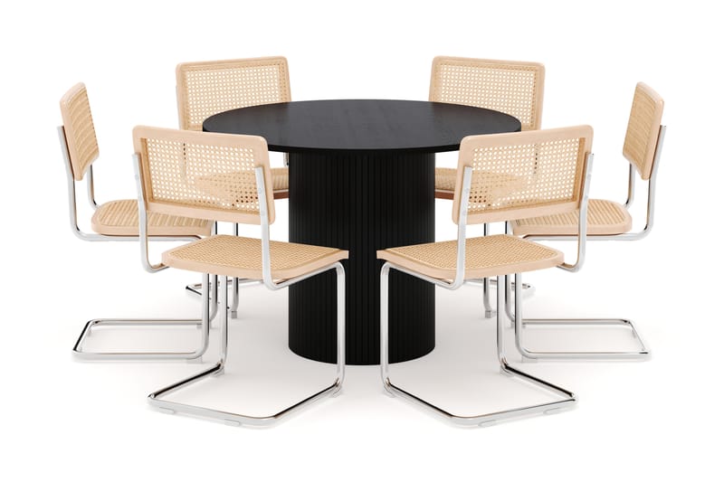 Kopparbo Spisebord 106 cm med 6 stk Build Matstkolar - Svart - Møbler - Bord - Spisegruppe