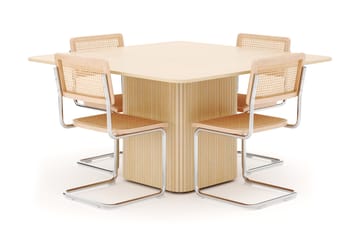 Kopparbo Spisebord 140 cm med 4 stk Build Matstkolar - Hvit - Møbler - Bord - Spisegruppe