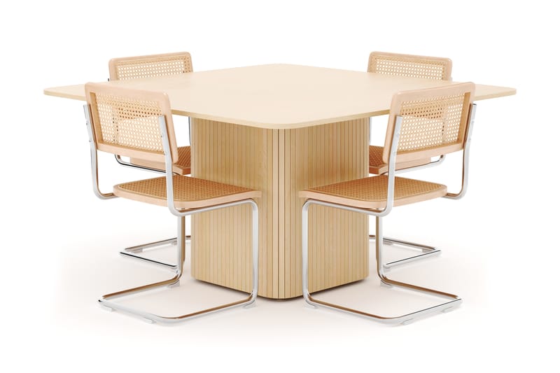Kopparbo Spisebord 140 cm med 4 stk Build Matstkolar - Hvit - Møbler - Bord - Spisegruppe