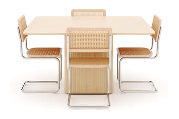 Kopparbo Spisebord 140 cm med 4 stk Build Matstkolar - Hvit - Møbler - Bord - Spisegruppe