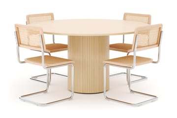 Kopparbo Spisebord 150 cm med 4 stk Build Matstkolar - Hvit - Møbler - Bord - Spisegruppe
